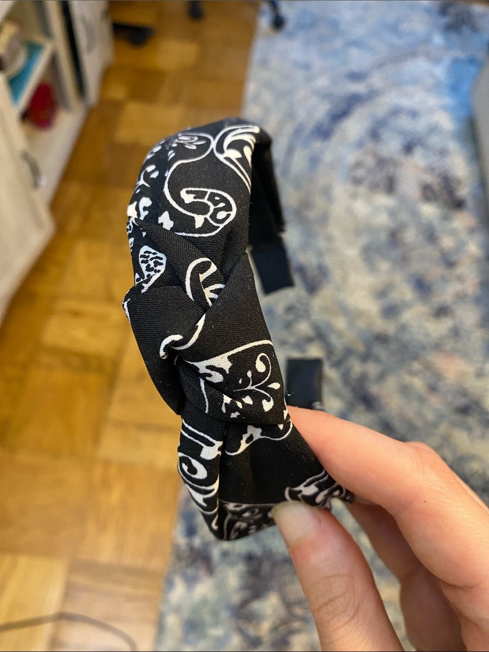 Black & White Paisley Knot Headband